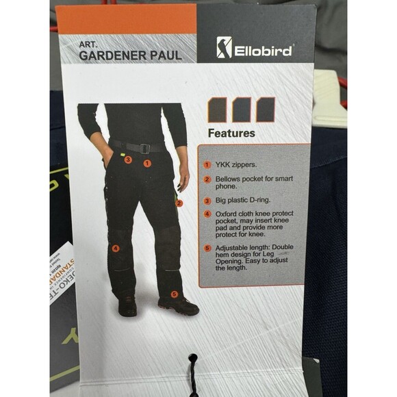 NWT Ellobird 40x32 Men's Cargo Tactical Double Knee Pants W Knee Pads Workwear - Picture 7 of 16